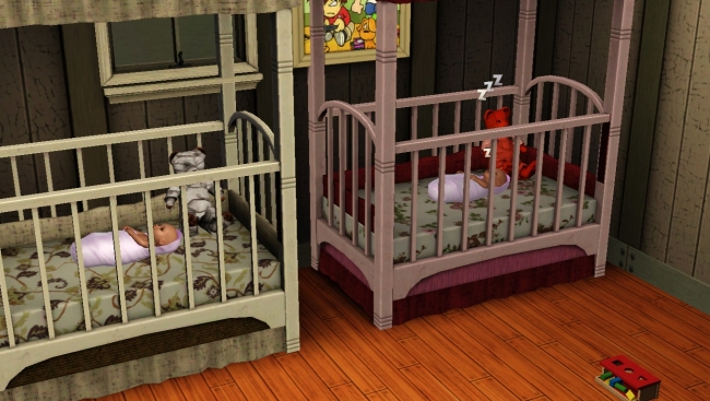 Taco-babies in their cribs.